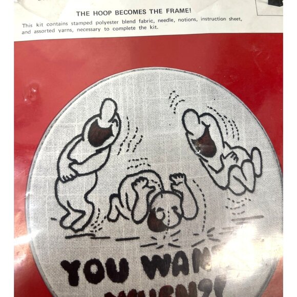 Hoop-N-Stand Stamped  Stitchery Kit By June Craft Inc. "You Want It When?!" Desi - Picture 2 of 3